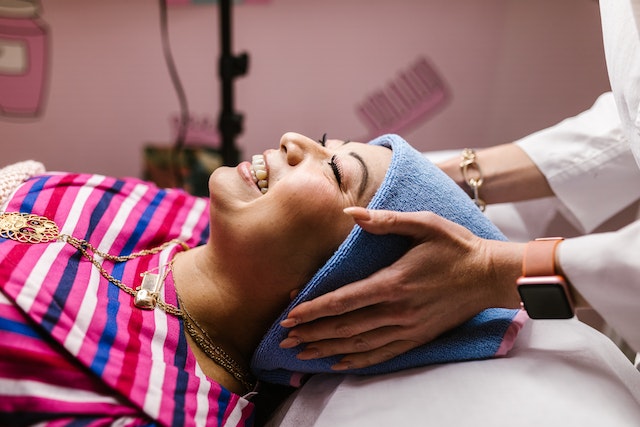 Woman Preparing for Facial